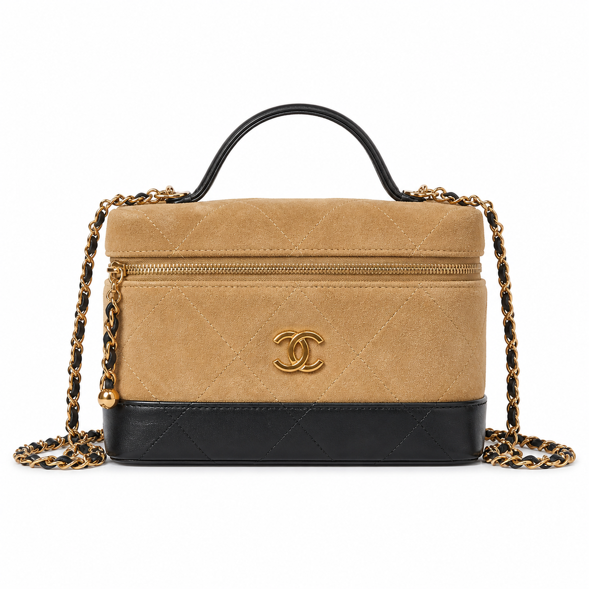 Chanel Tan Quilted Vanity Bag