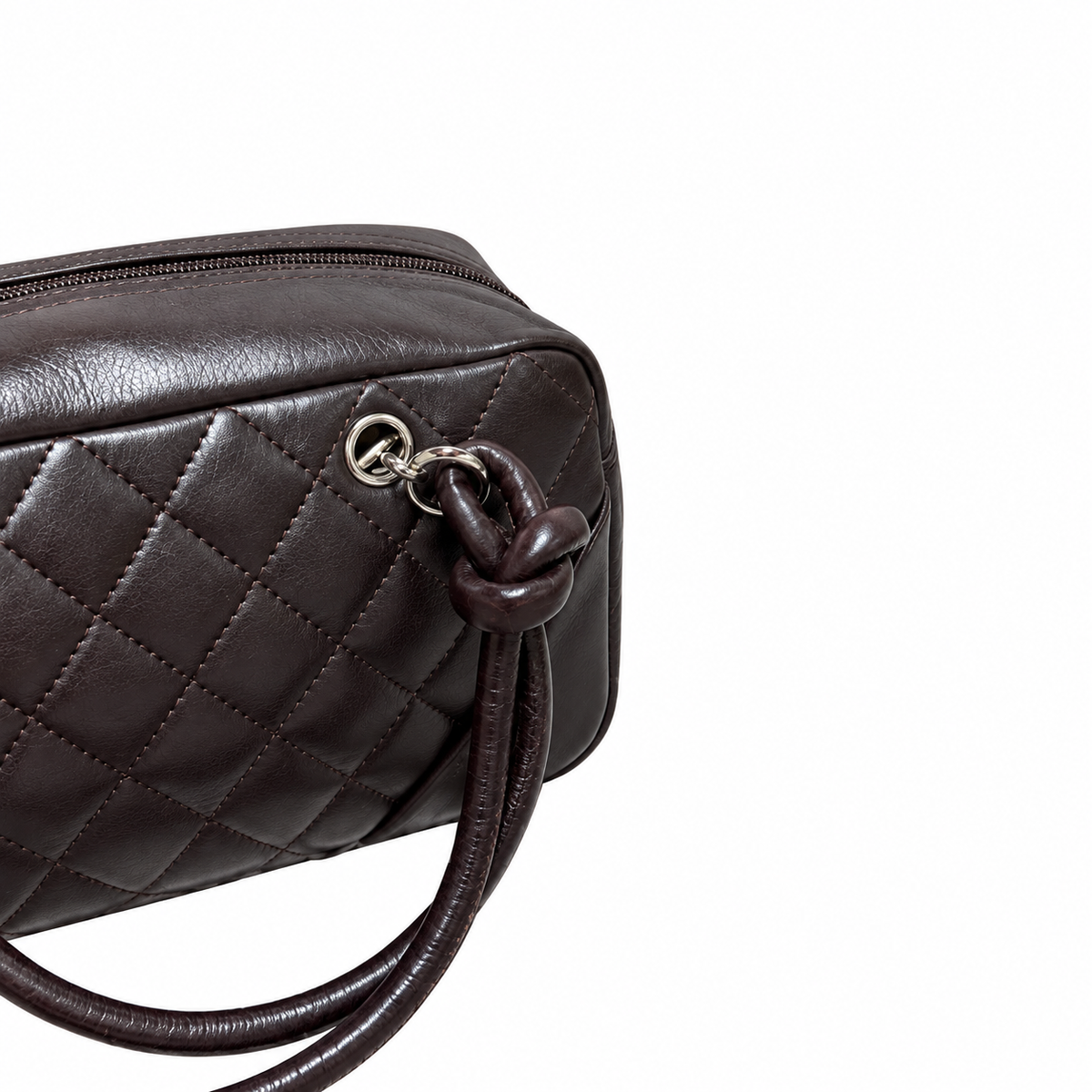 Chanel Dark Brown Cambon Quilted CC Bowler Bag