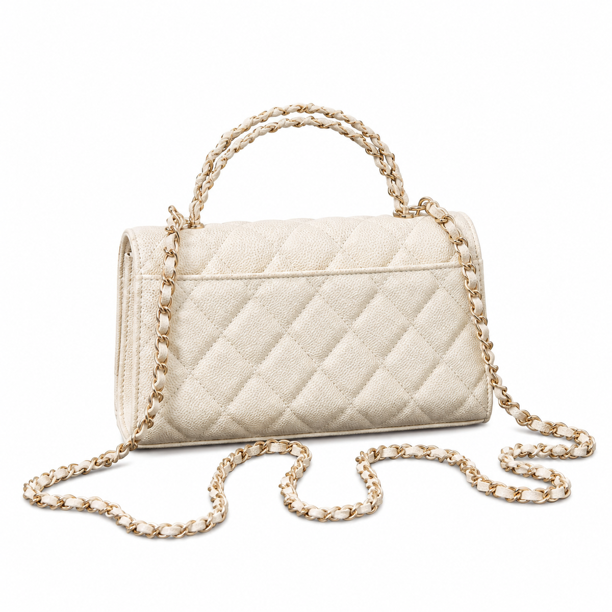 Chanel Quilted Compact Chain Shoulder Bag
