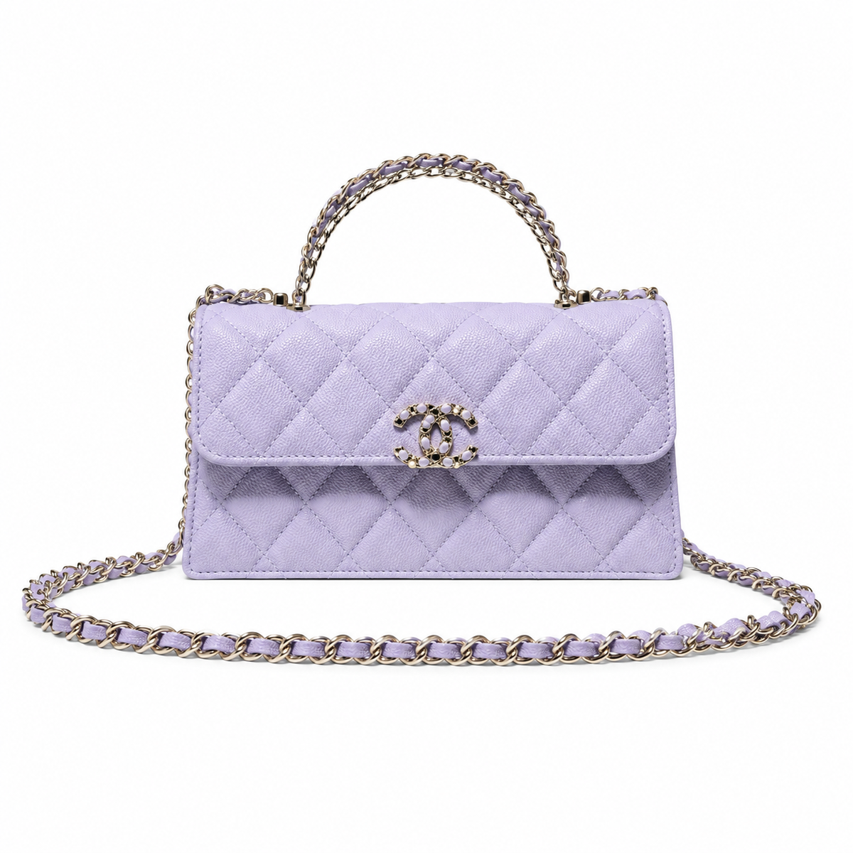 Chanel Quilted Leather Chain Crossbody Bag