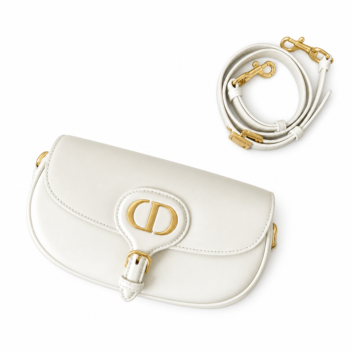 Dior White Quilted Flap Shoulder Bag