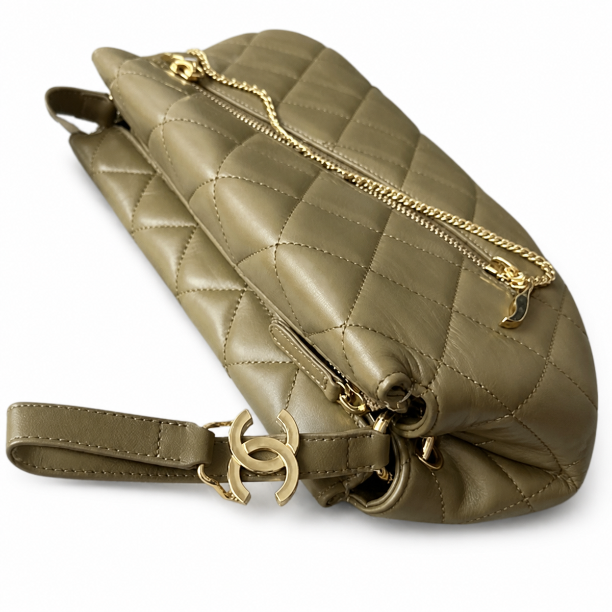Chanel Olive Quilted Shoulder Bag