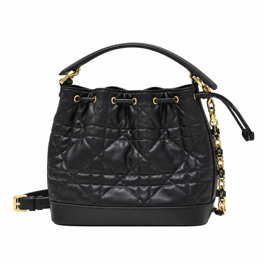 Dior Jolie Bucket Bag in Black with Gold Chain Strap
