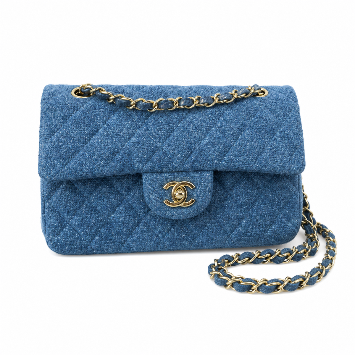 Chanel Blue Quilted Flap Chain Bag