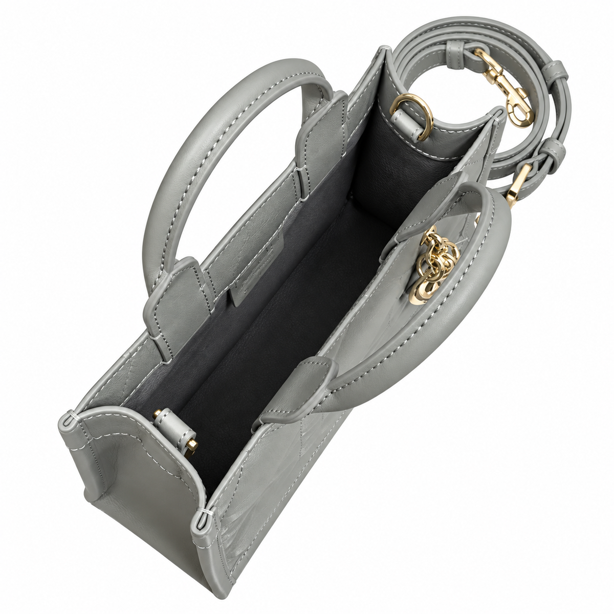 Dior Lady D-Joy Bag in Stone Grey Cannage Leather with Gold CD Charm