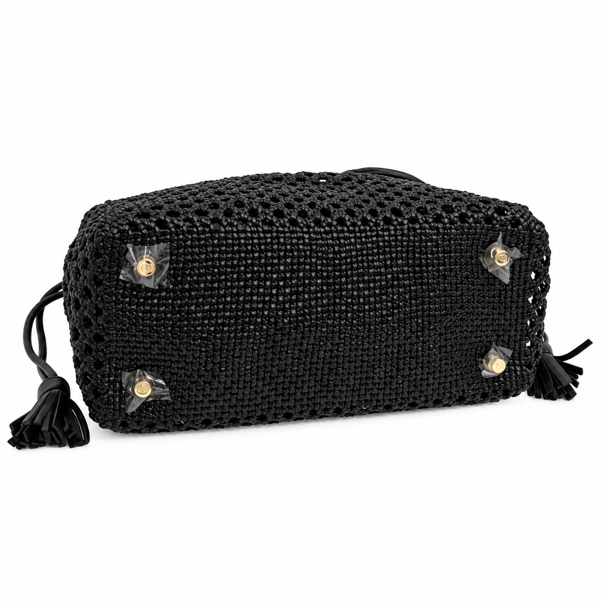 Lady Dior Medium Woven Leather Bag in Black with Gold CD Hardware