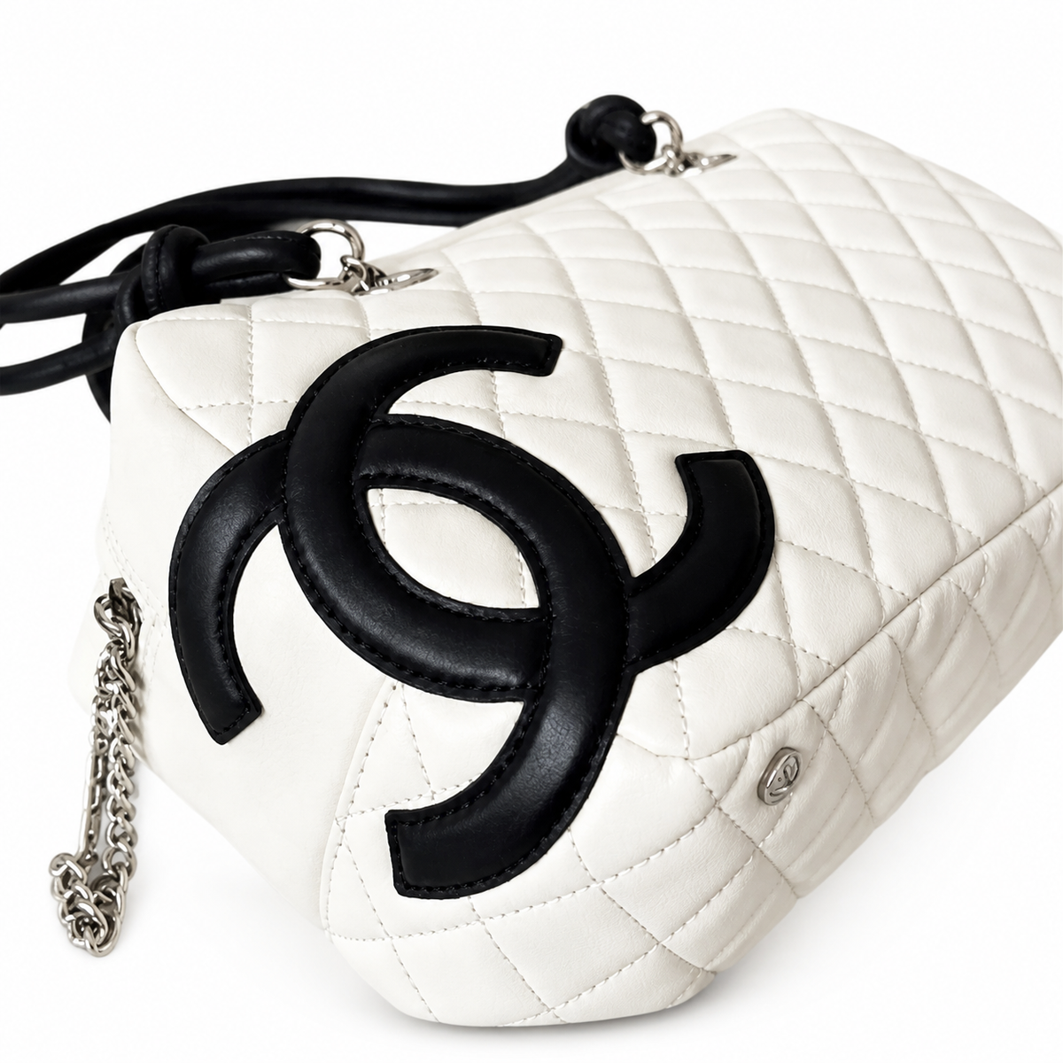 Chanel White Quilted Bowler Bag