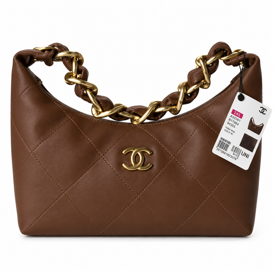 Chanel Brown Quilted Lambskin Large 19 Flap Bag