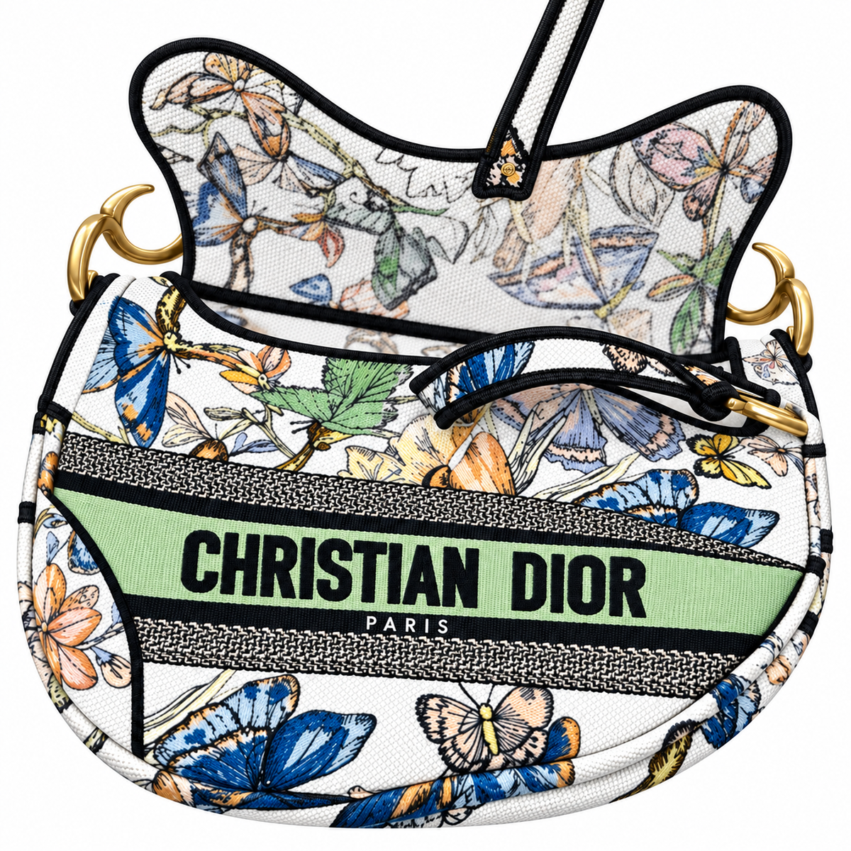 Dior Quilted Cannage Flap Shoulder Bag with Adjustable Strap