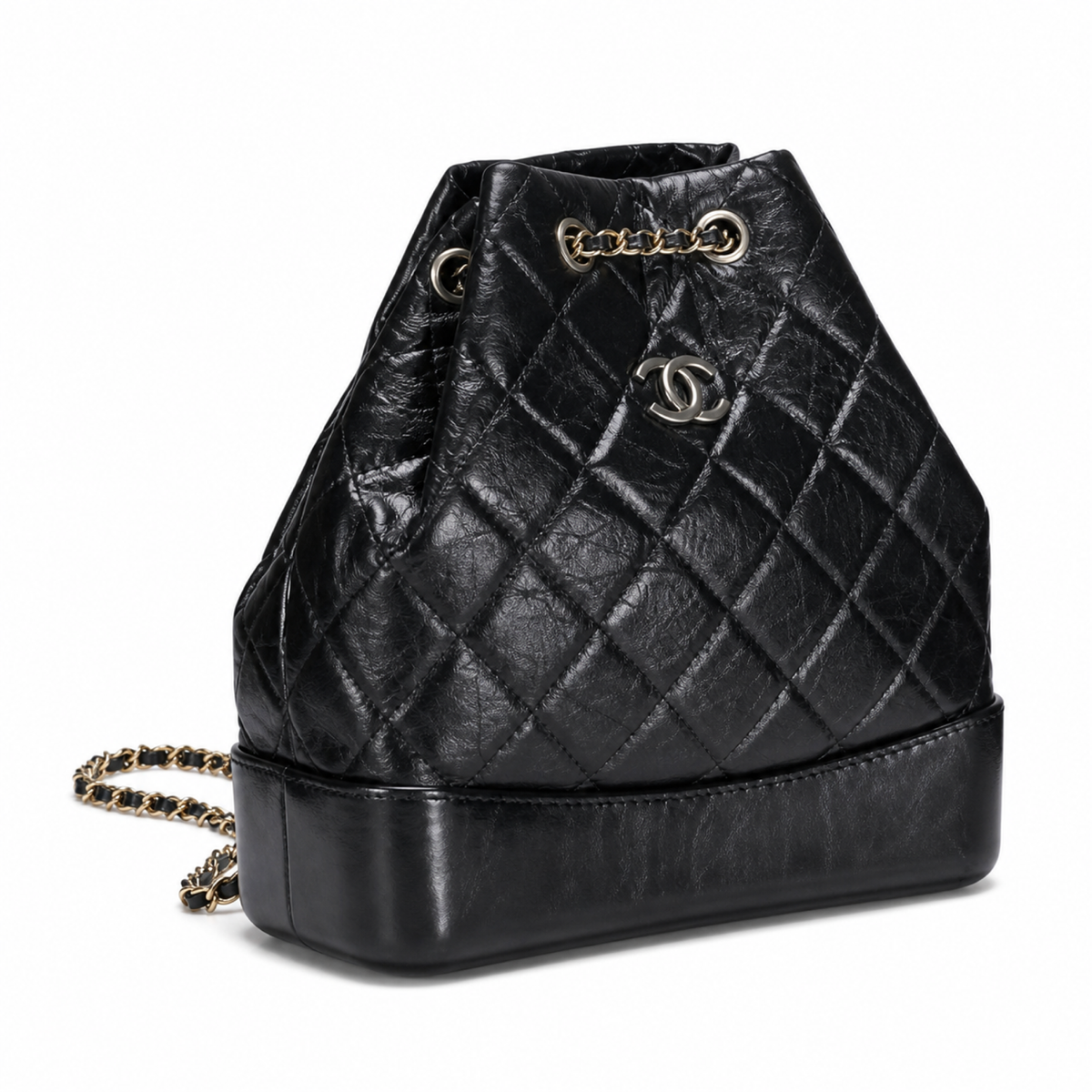 Chanel Black Quilted Chain Backpack