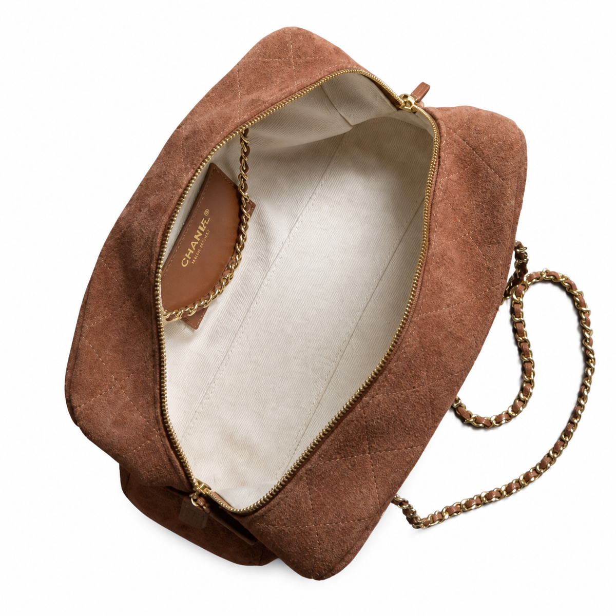 Chanel Brown Quilted Chain Shoulder Bag
