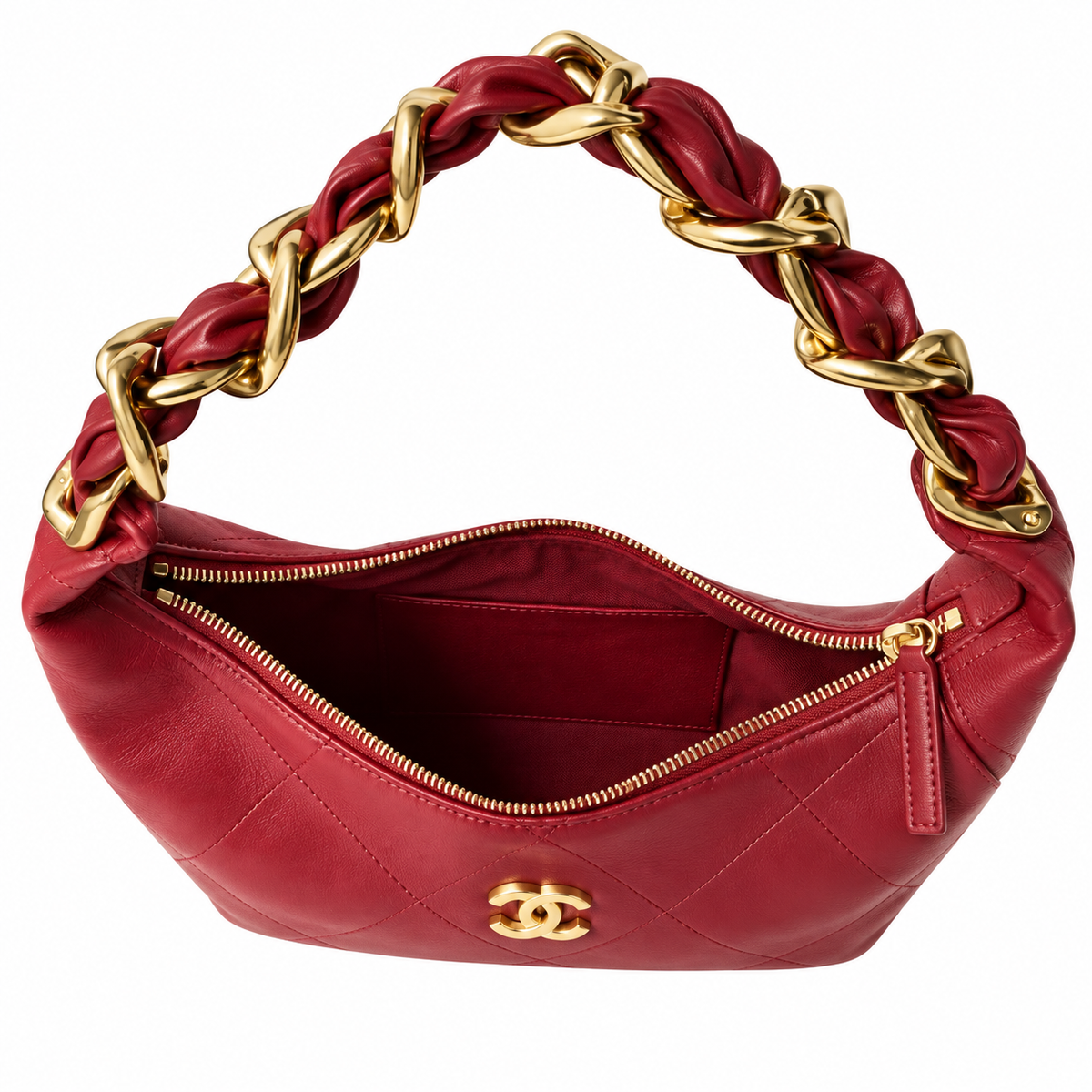Chanel Red Quilted Lambskin Large 19 Flap Bag