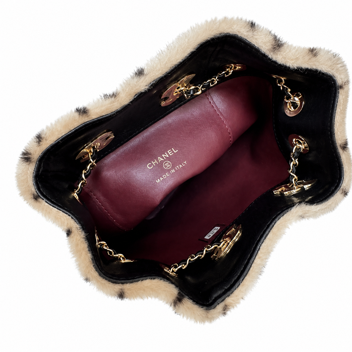 Chanel Spotted Fuzzy Bucket Bag