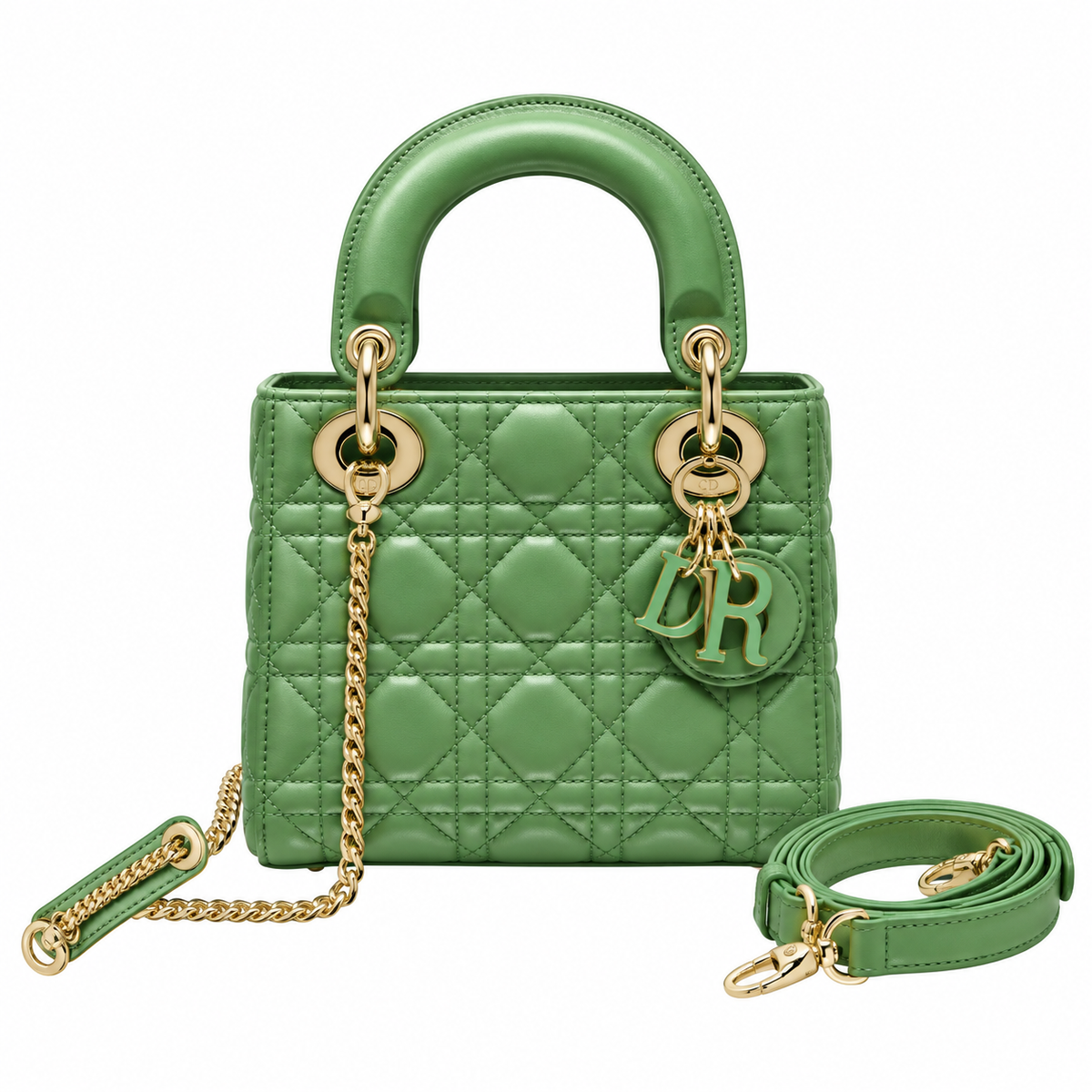 Dior Mini Lady Dior Cannage Bag in Green