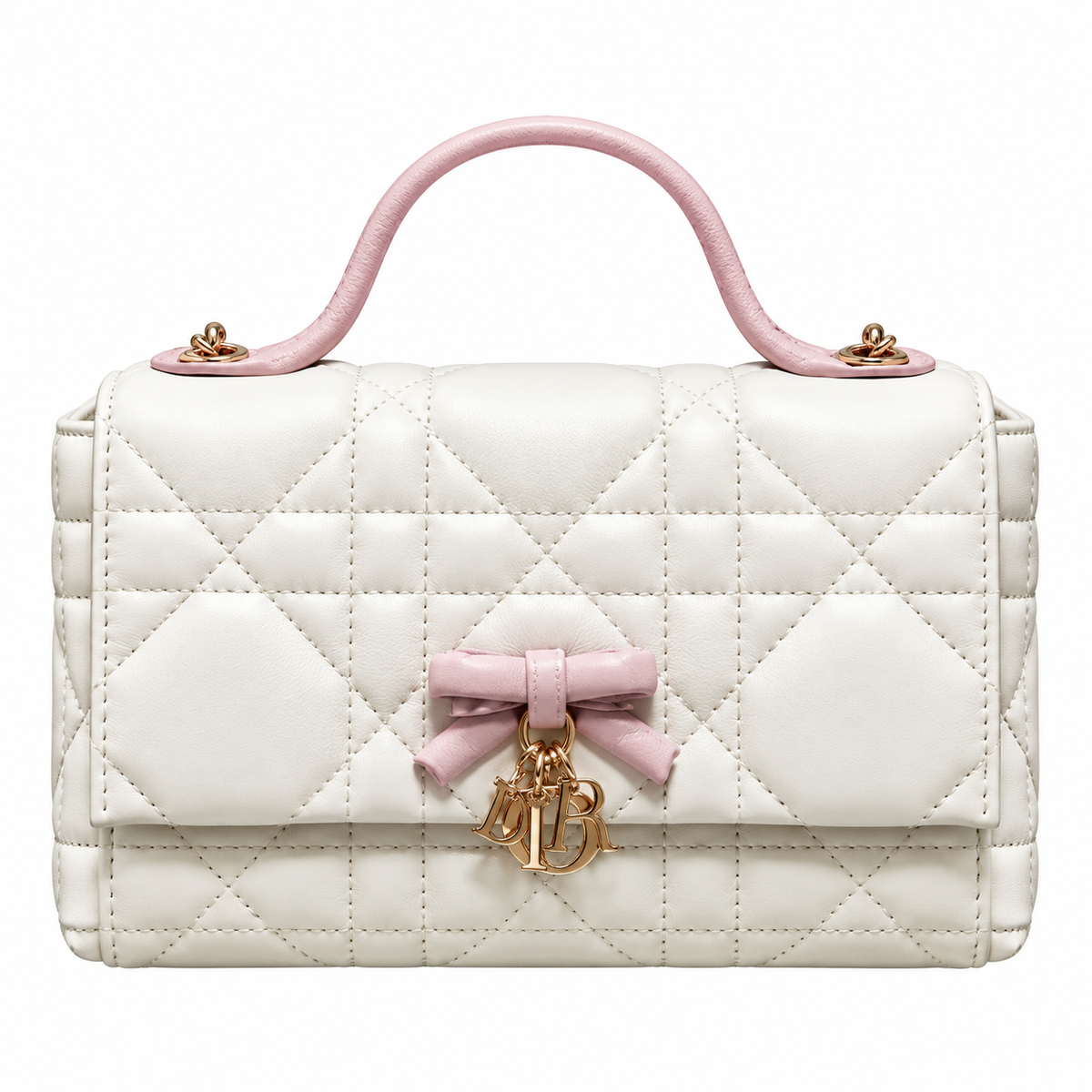 Dior Quilted Cannage Convertible Crossbody Bag with Top Handle