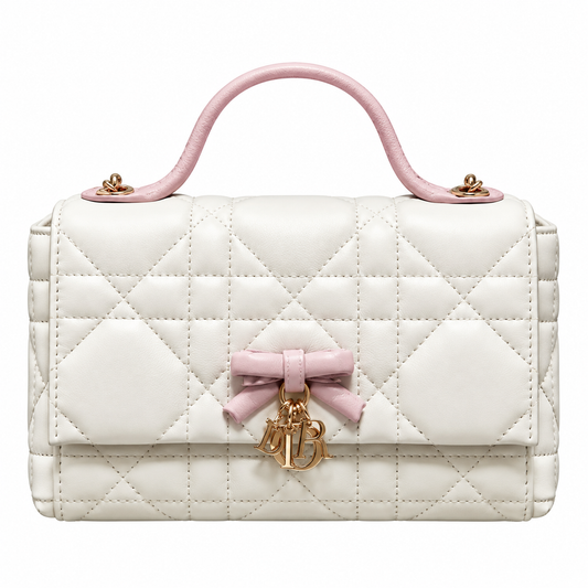Dior Quilted Cannage Convertible Crossbody Bag with Top Handle