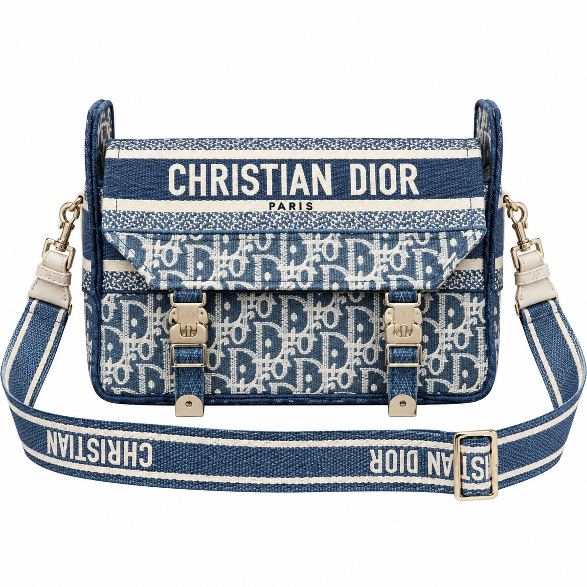 Dior Hit the Road Bag in Blue Oblique Jacquard with Christian Dior Paris Logo