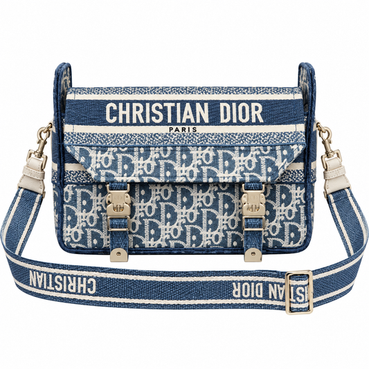 Dior Hit the Road Bag in Blue Oblique Jacquard with Christian Dior Paris Logo