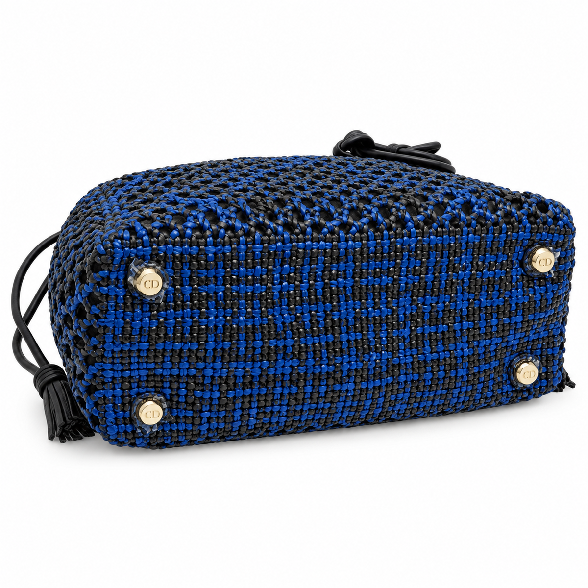 Lady Dior Medium Wicker Cannage Bag with DIOR Charms in Royal Blue