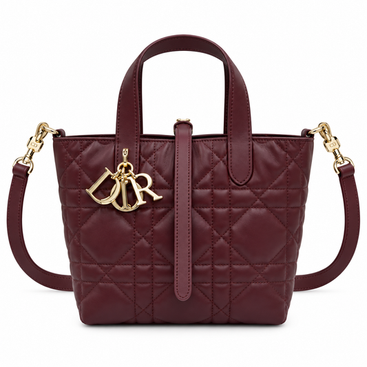 Dior Quilted Cannage Mini Doctor Bag with Top Handle and Removable Strap
