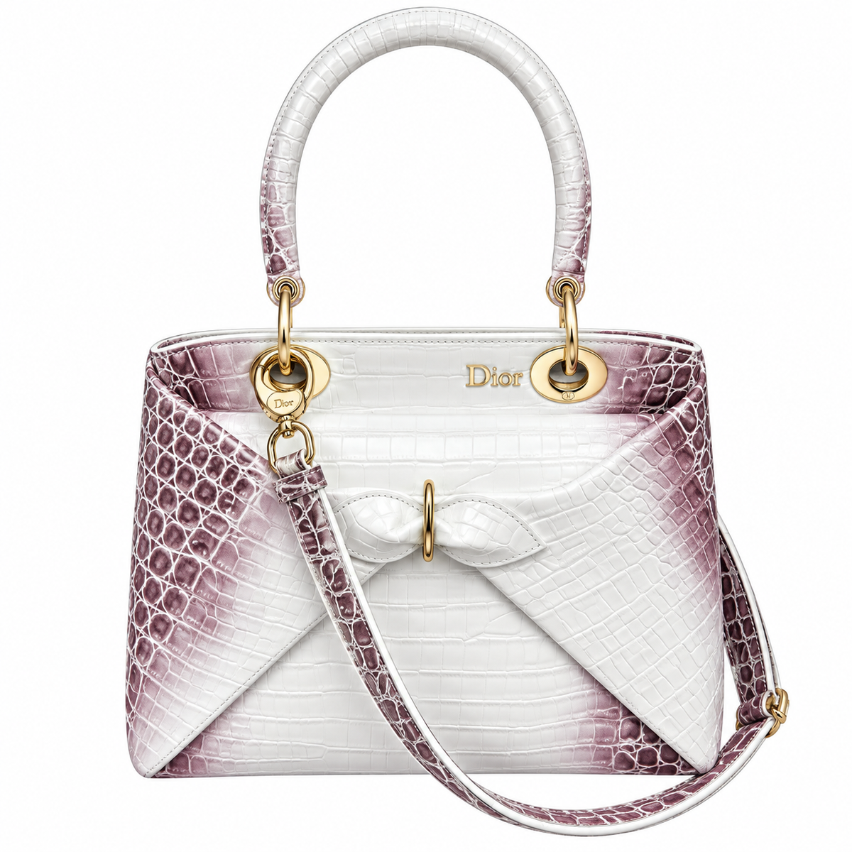 Dior Ombre Croc-Embossed Tote Bag