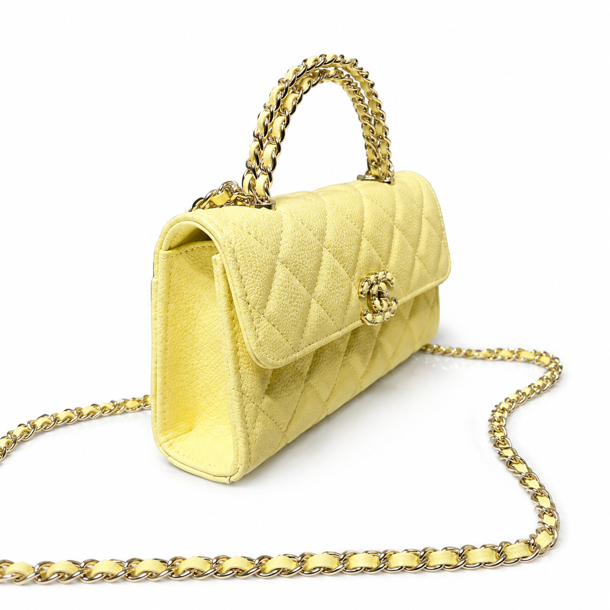 Chanel Quilted Chain Flap Clutch Bag