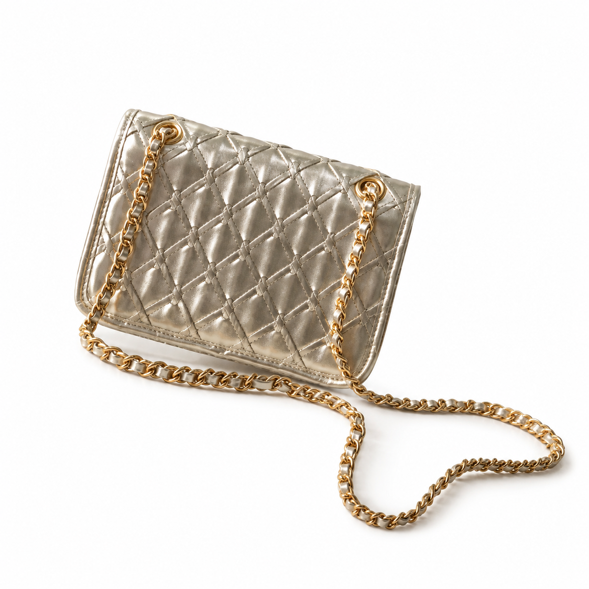 Chanel 2.55 Reissue Mini Flap Bag in Champagne Gold Metallic Leather