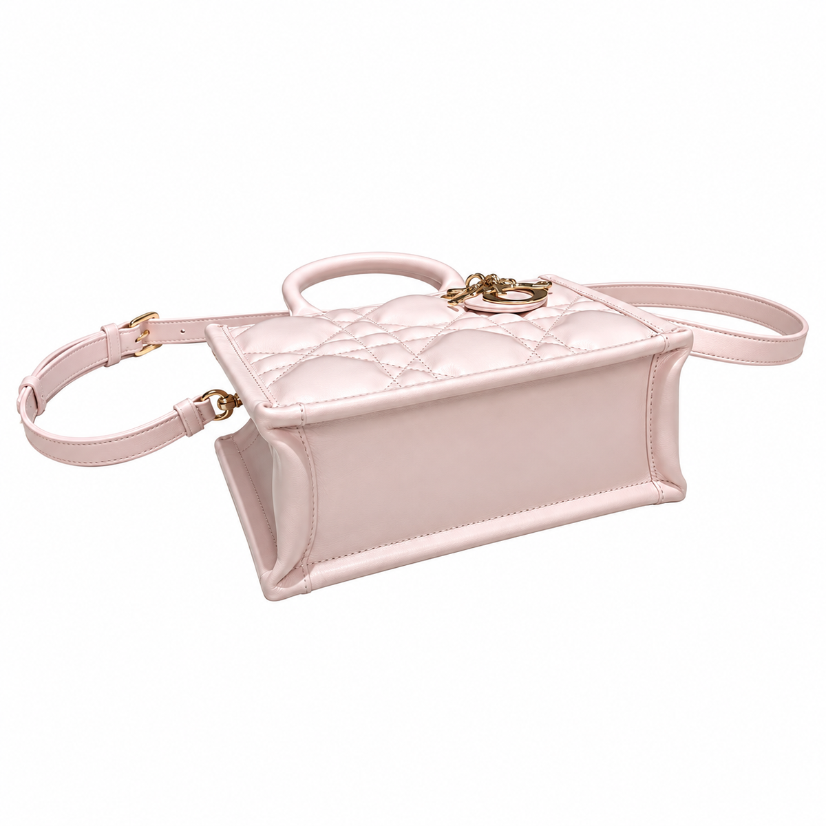 Dior Lady D-Joy Bag in Blush Pink Cannage Leather with Gold CD Charm