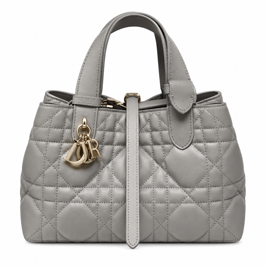 Dior Quilted Cannage Bucket Top Handle Bag with Removable Strap