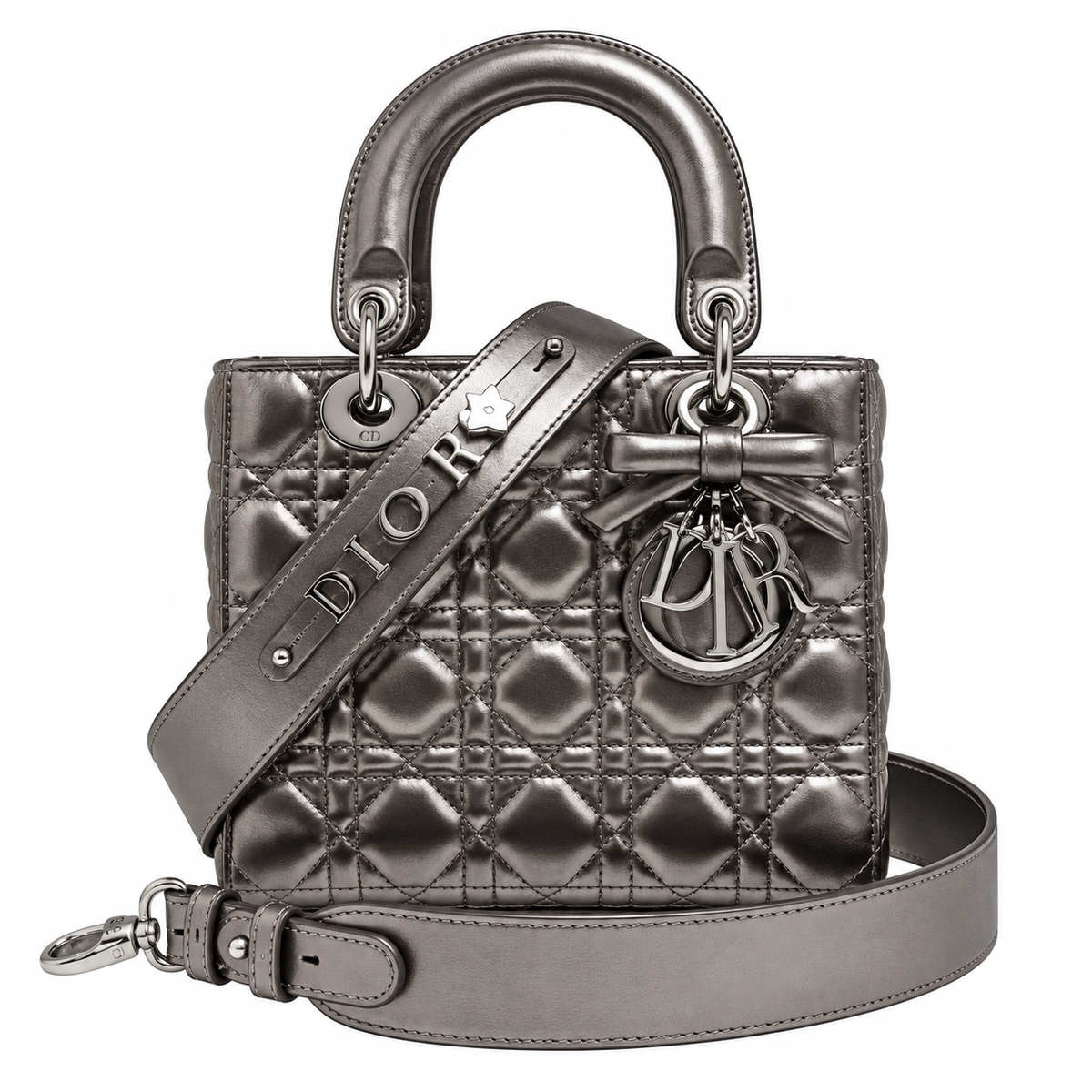 Dior Quilted Cannage Slim Chain Shoulder Bag with Adjustable Strap