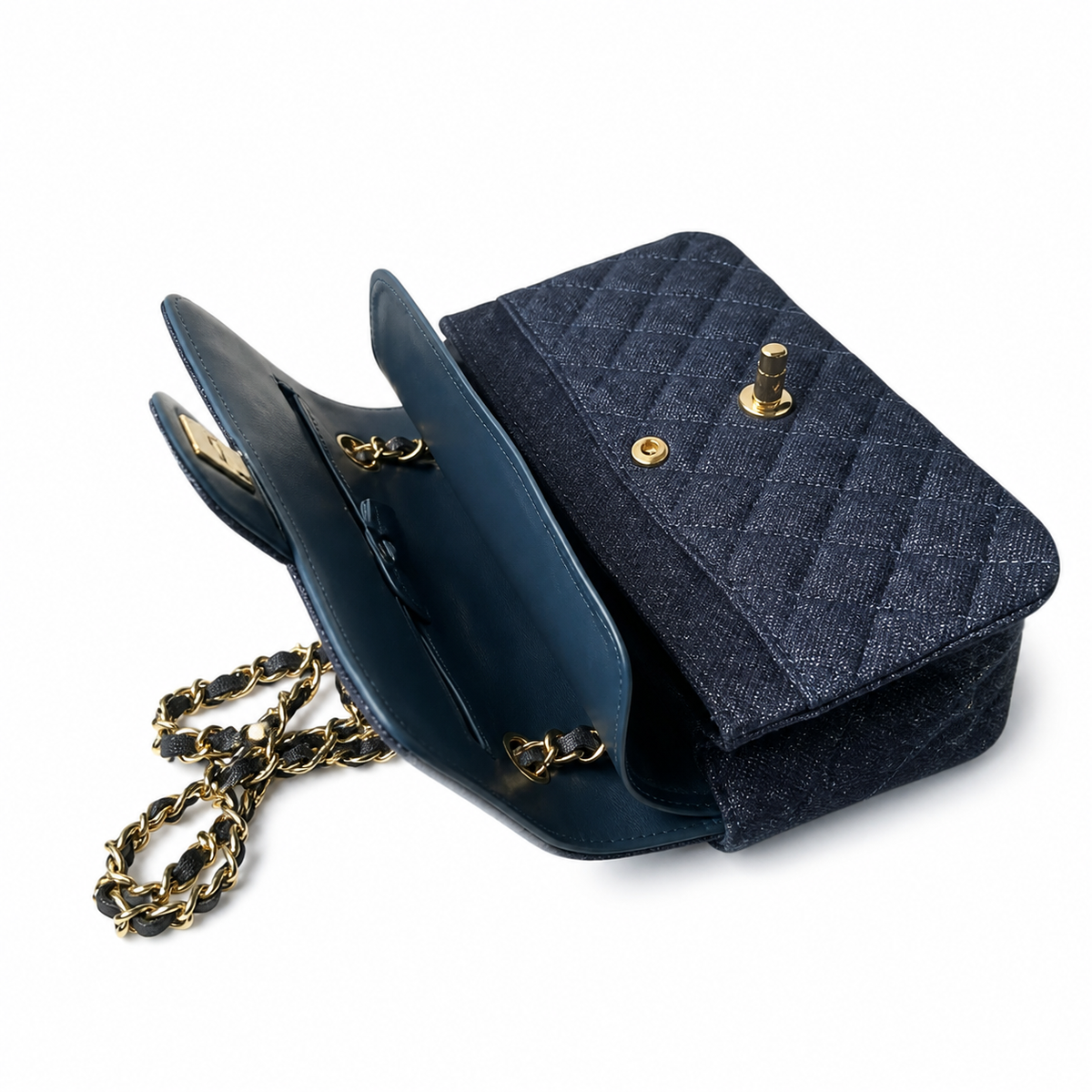 Chanel Dark Blue Quilted Flap Bag