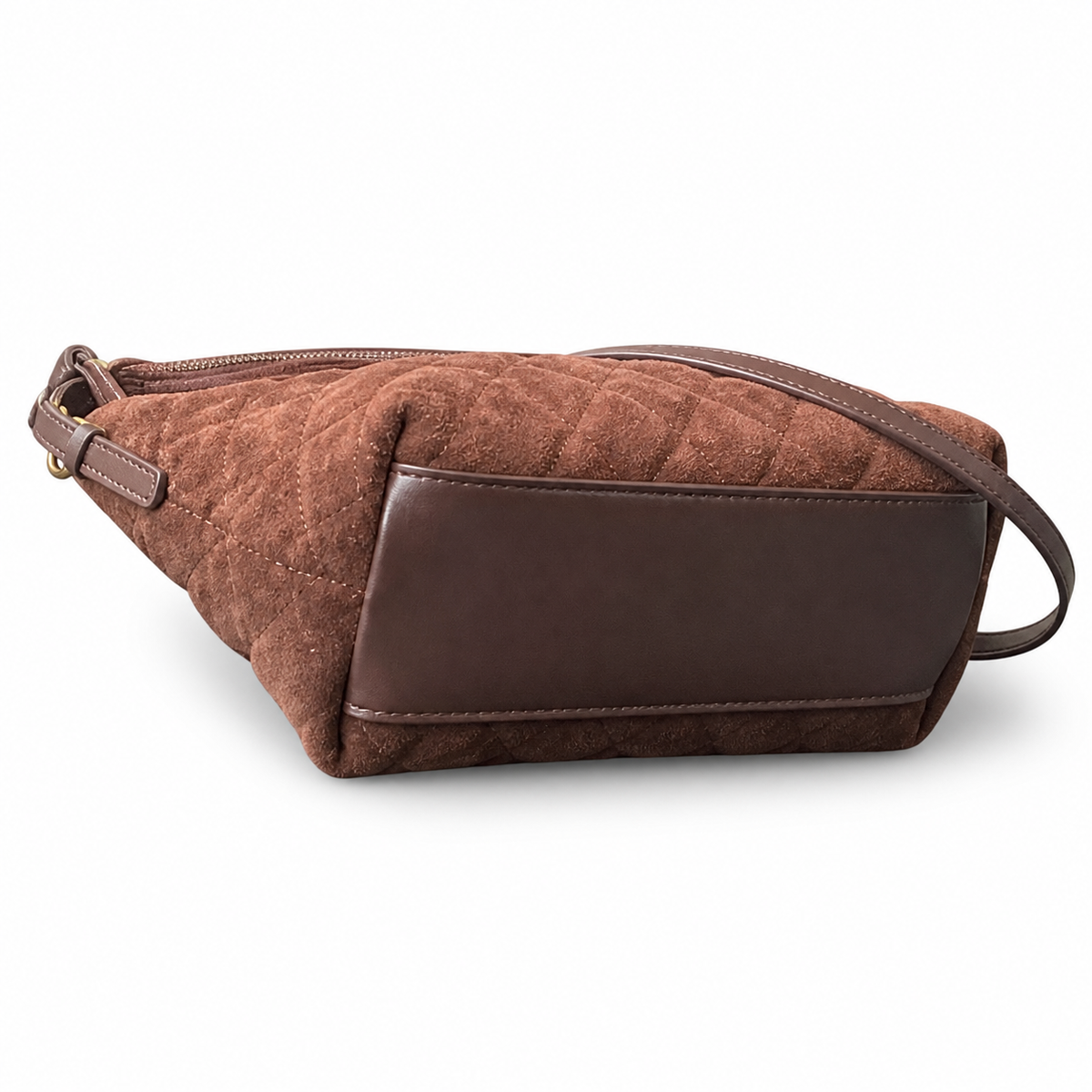 Chanel Brown Quilted Zip Shoulder Bag