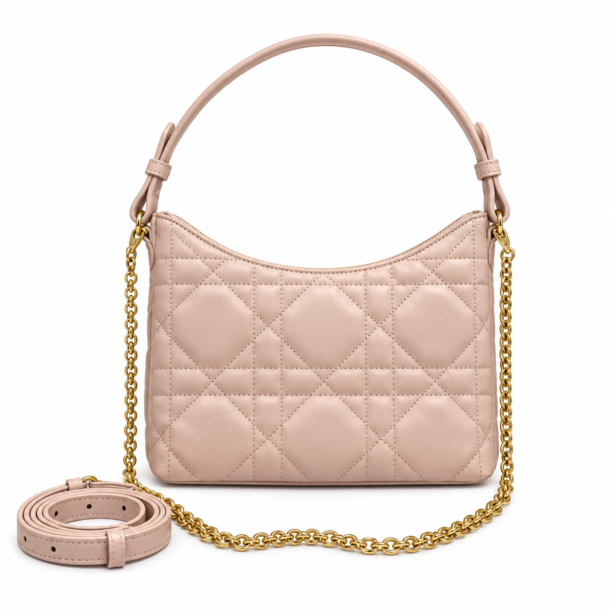 Dior Quilted Cannage Convertible Shoulder Bag with Top Handle