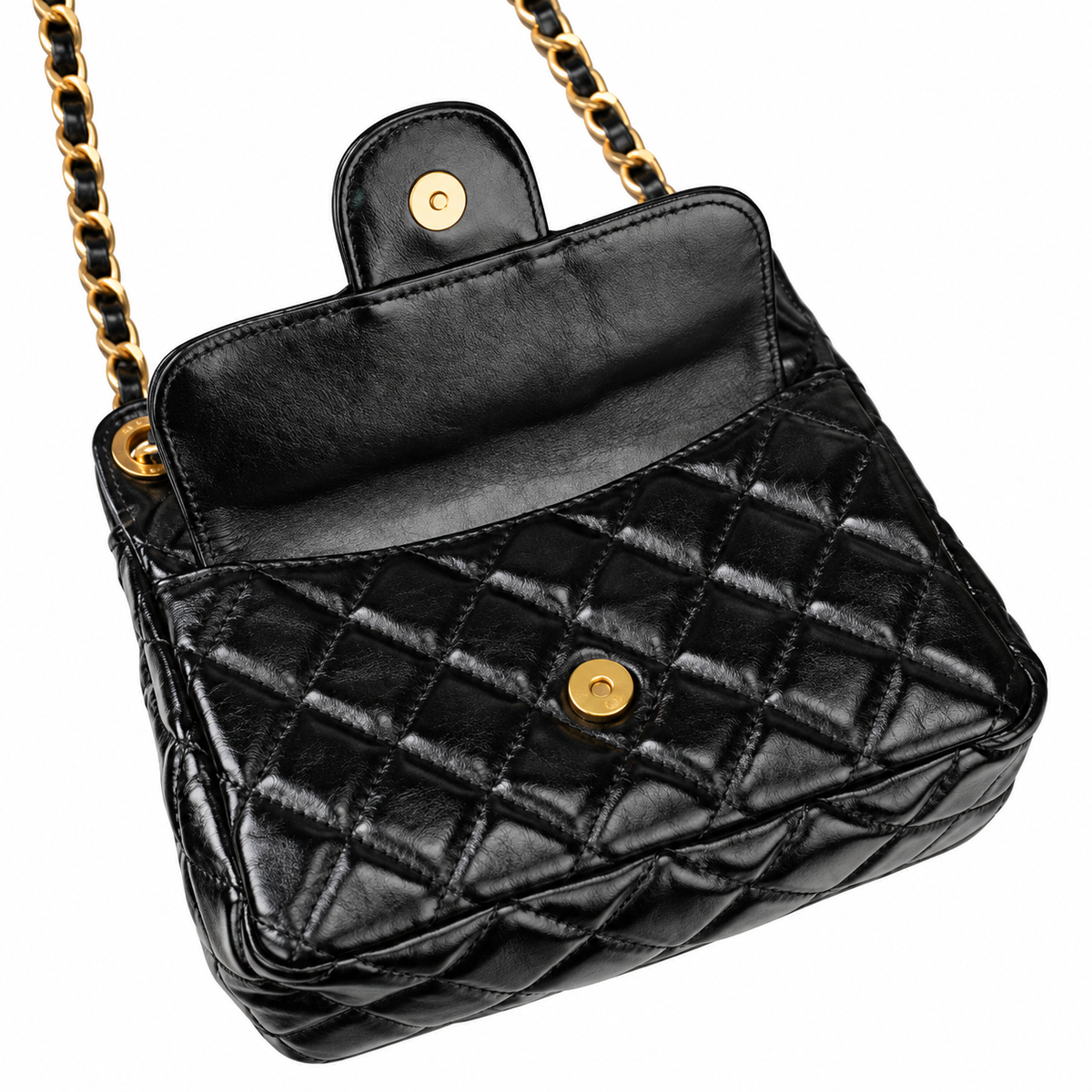 Chanel Black Quilted Lambskin No.5 Hobo Bag with Chain