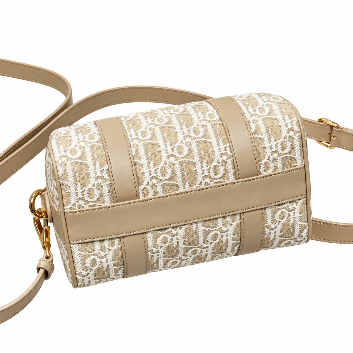 Dior Beige Oblique Jacquard Boston Bag