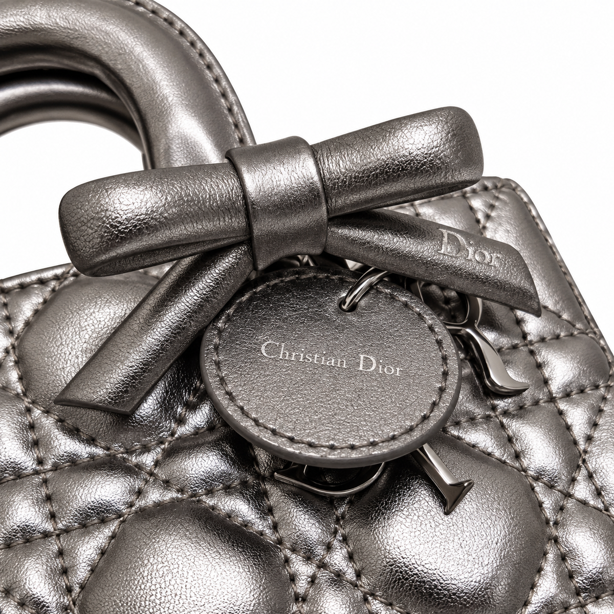 Dior Quilted Cannage Top Handle Bag with Removable Strap