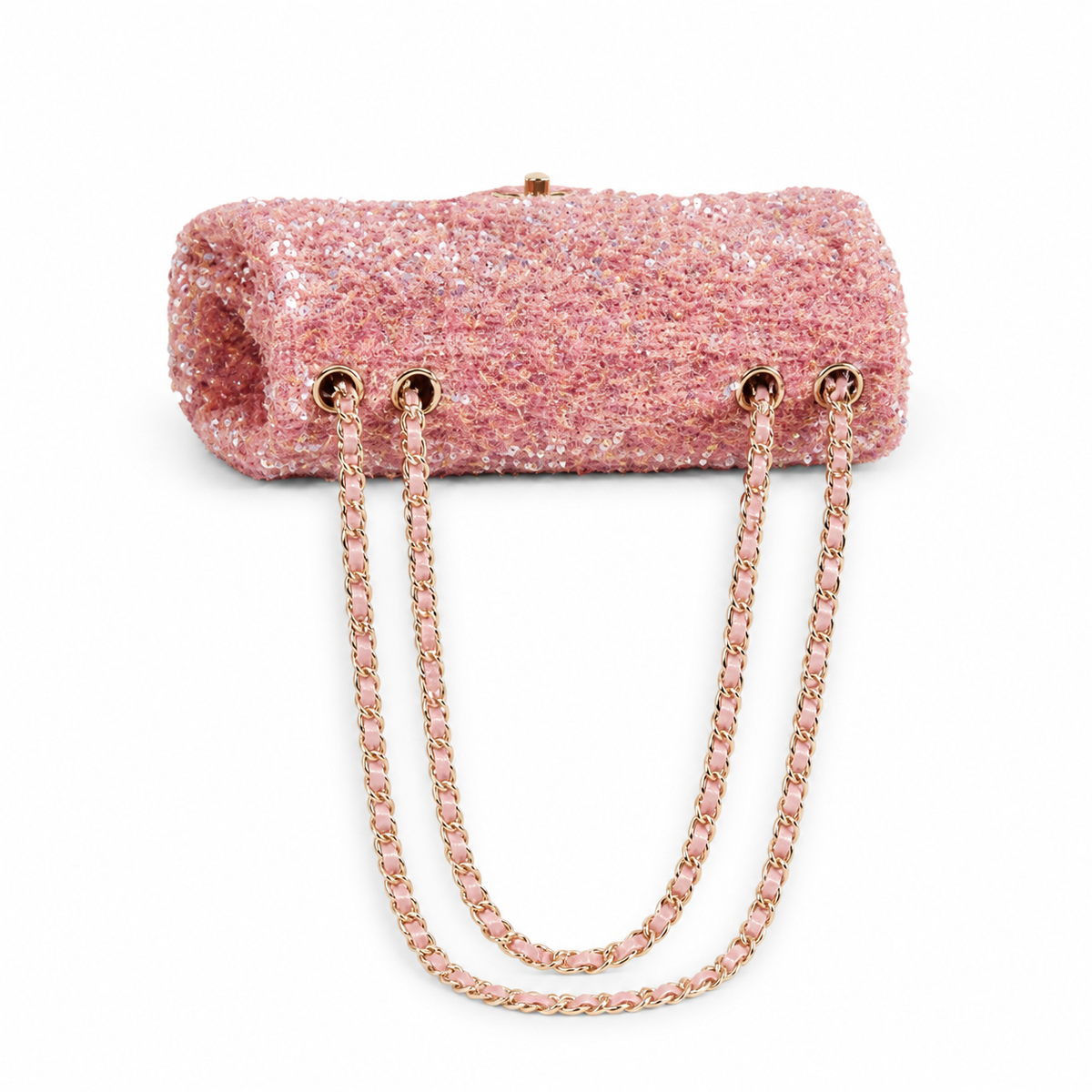 Chanel Pink Sequin Flap Chain Bag