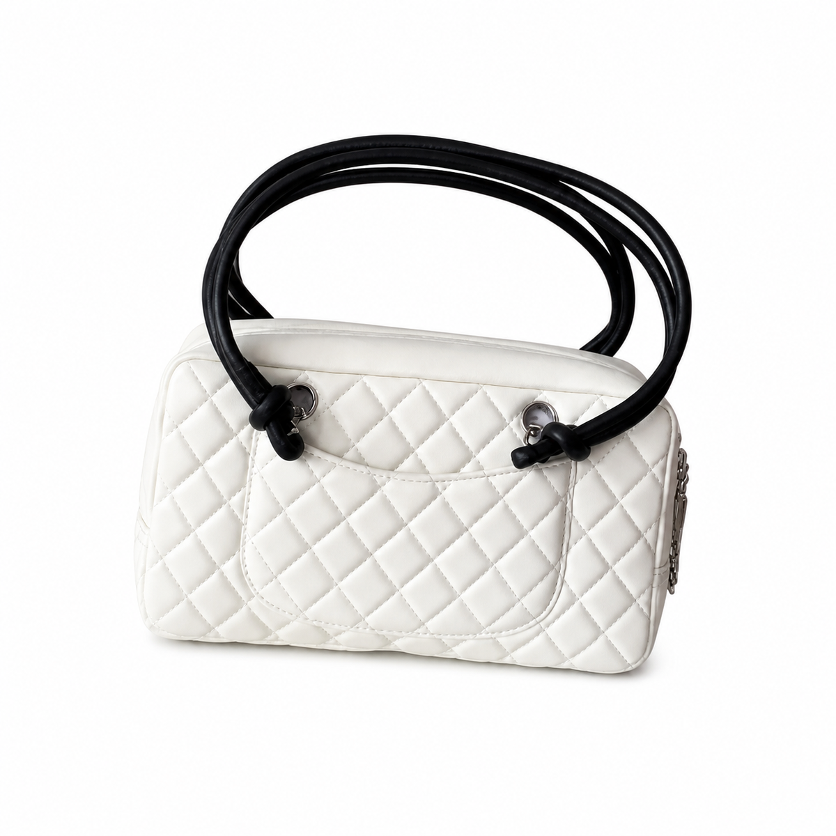 Chanel White Quilted Bowler Bag