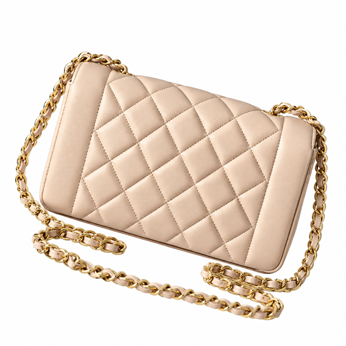 Chanel Beige Quilted Lambskin Classic Flap Bag