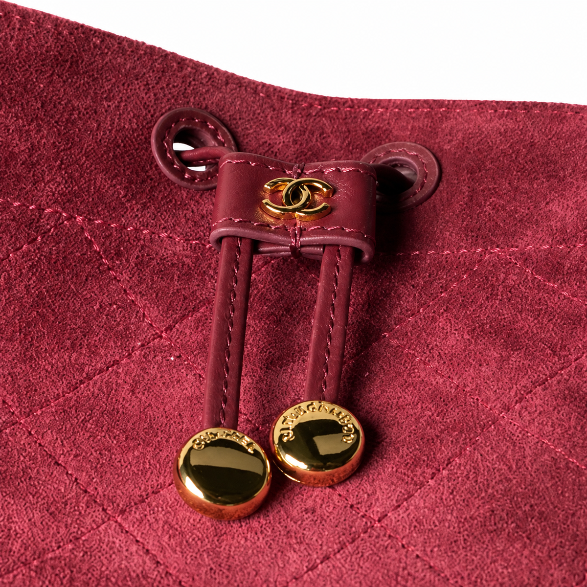 Chanel Burgundy Quilted Bucket Bag