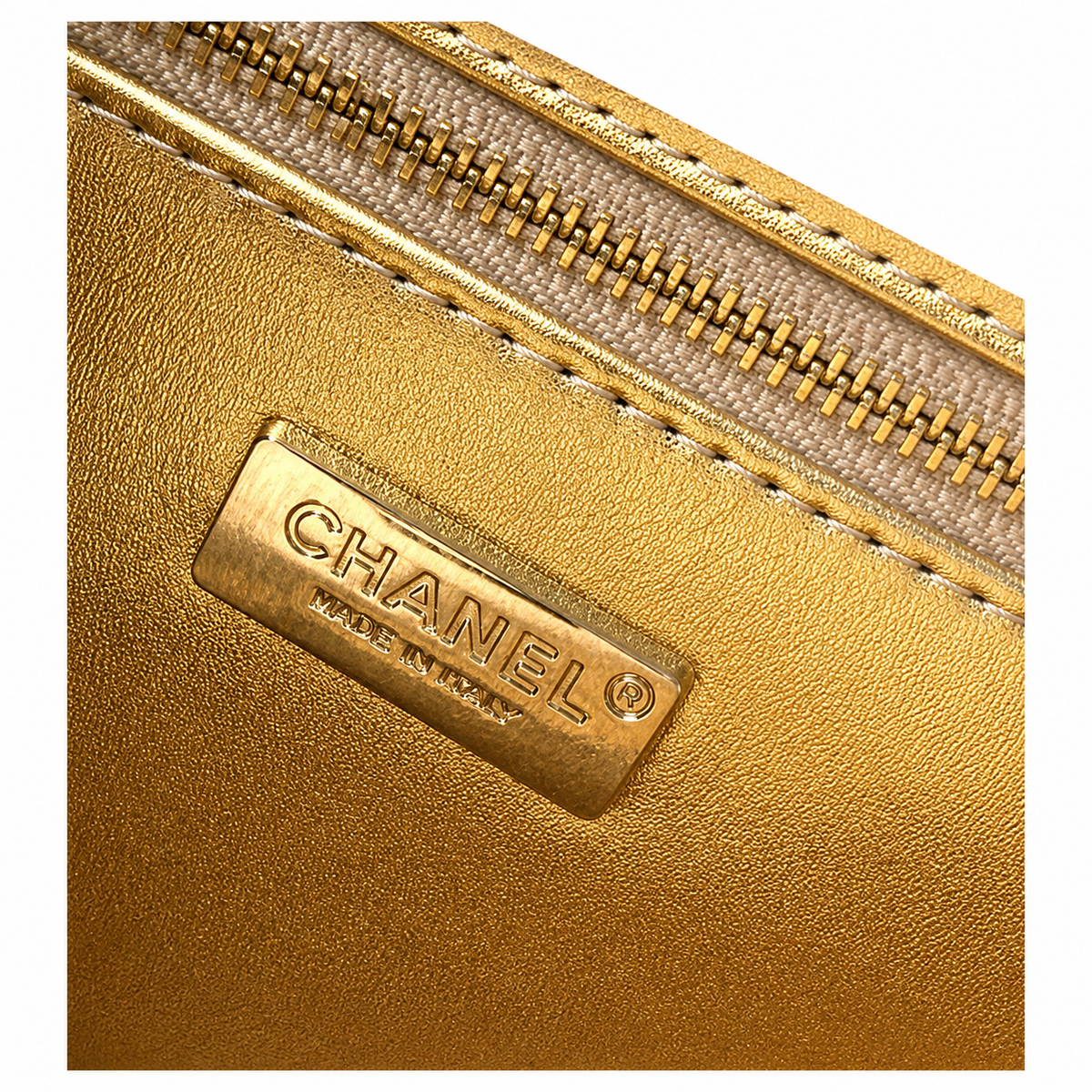 Chanel Classic Flap Bag in Black and Gold Striped Sequin with Gold Chain