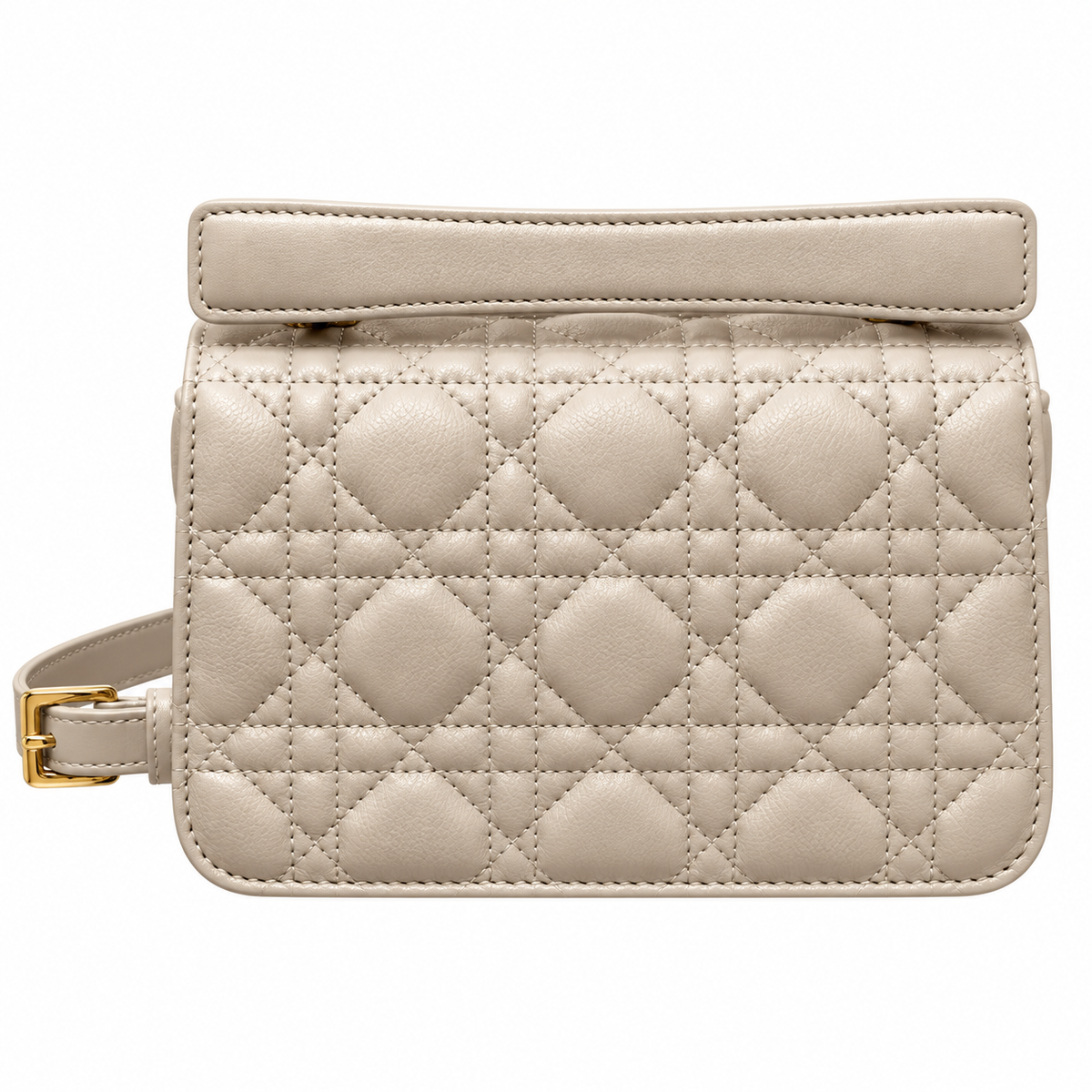 Dior Small Jouis Flap Bag in Greige with Pearl Chain Strap