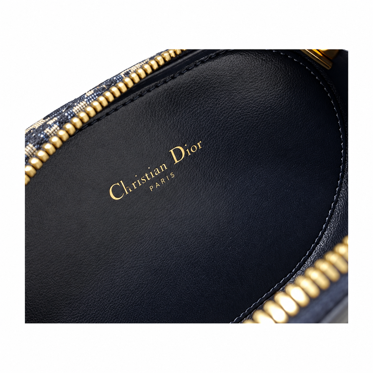 Dior Navy Oblique Oval CD Chain Bag