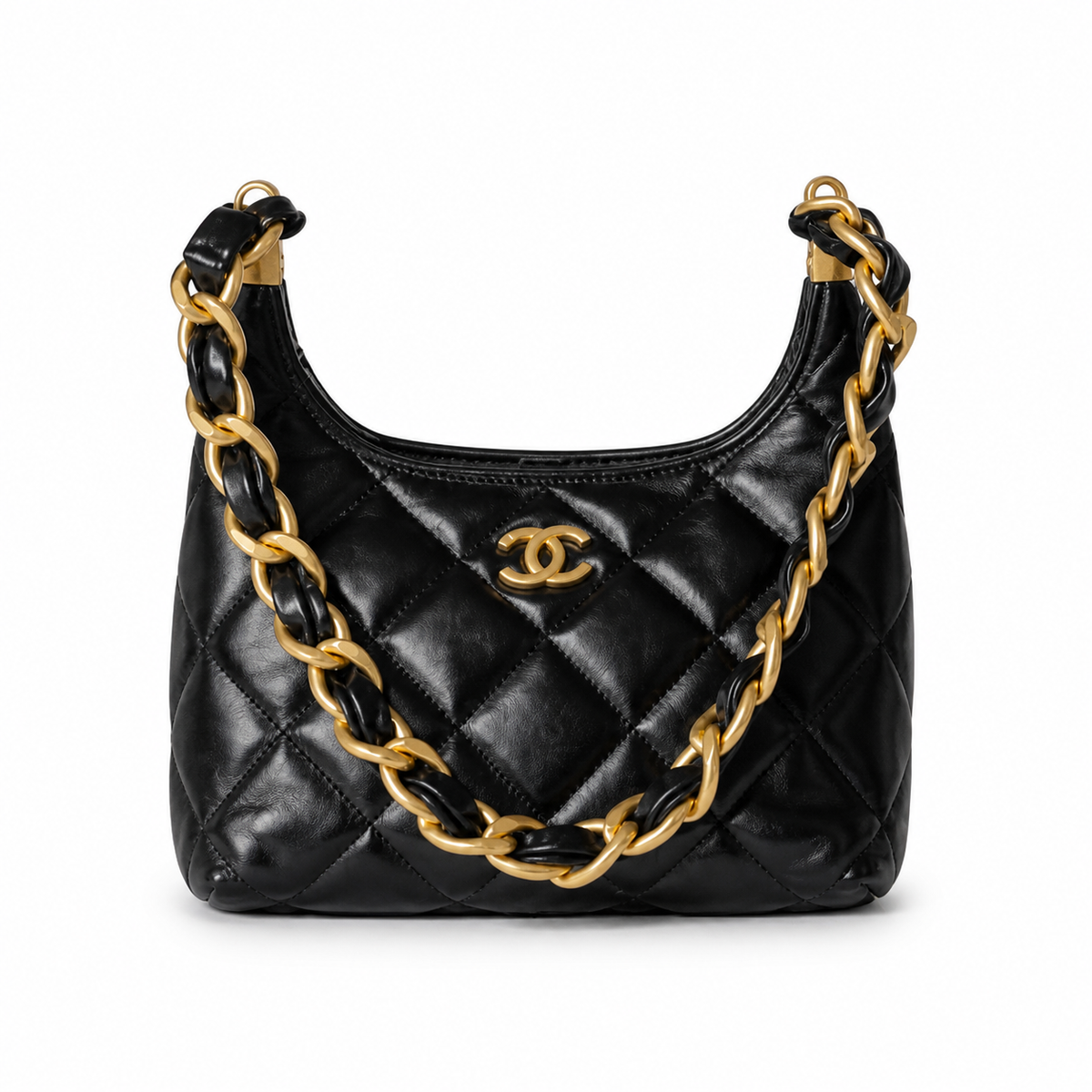 Chanel Black Quilted Hobo Bag
