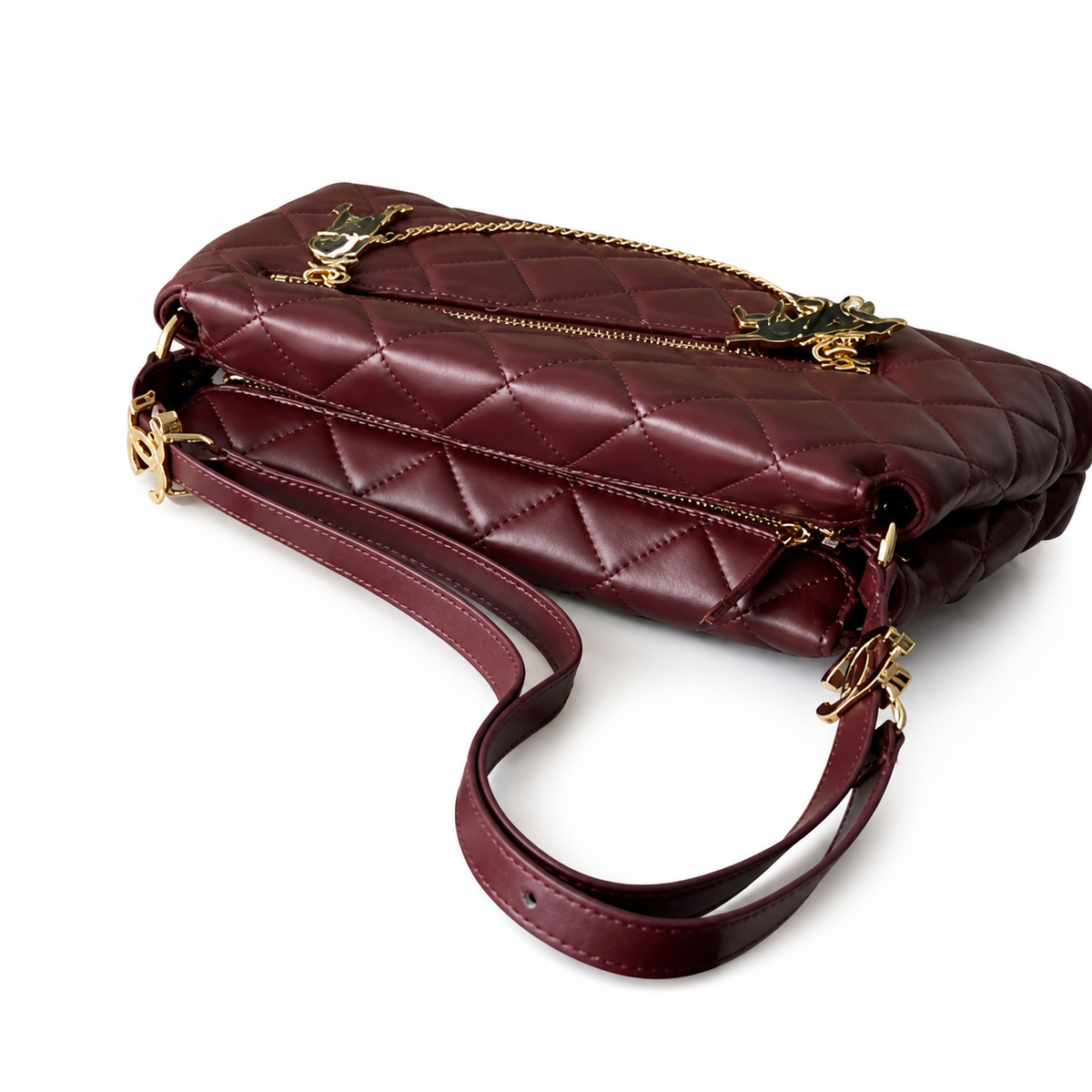 Chanel Burgundy Quilted Shoulder Bag