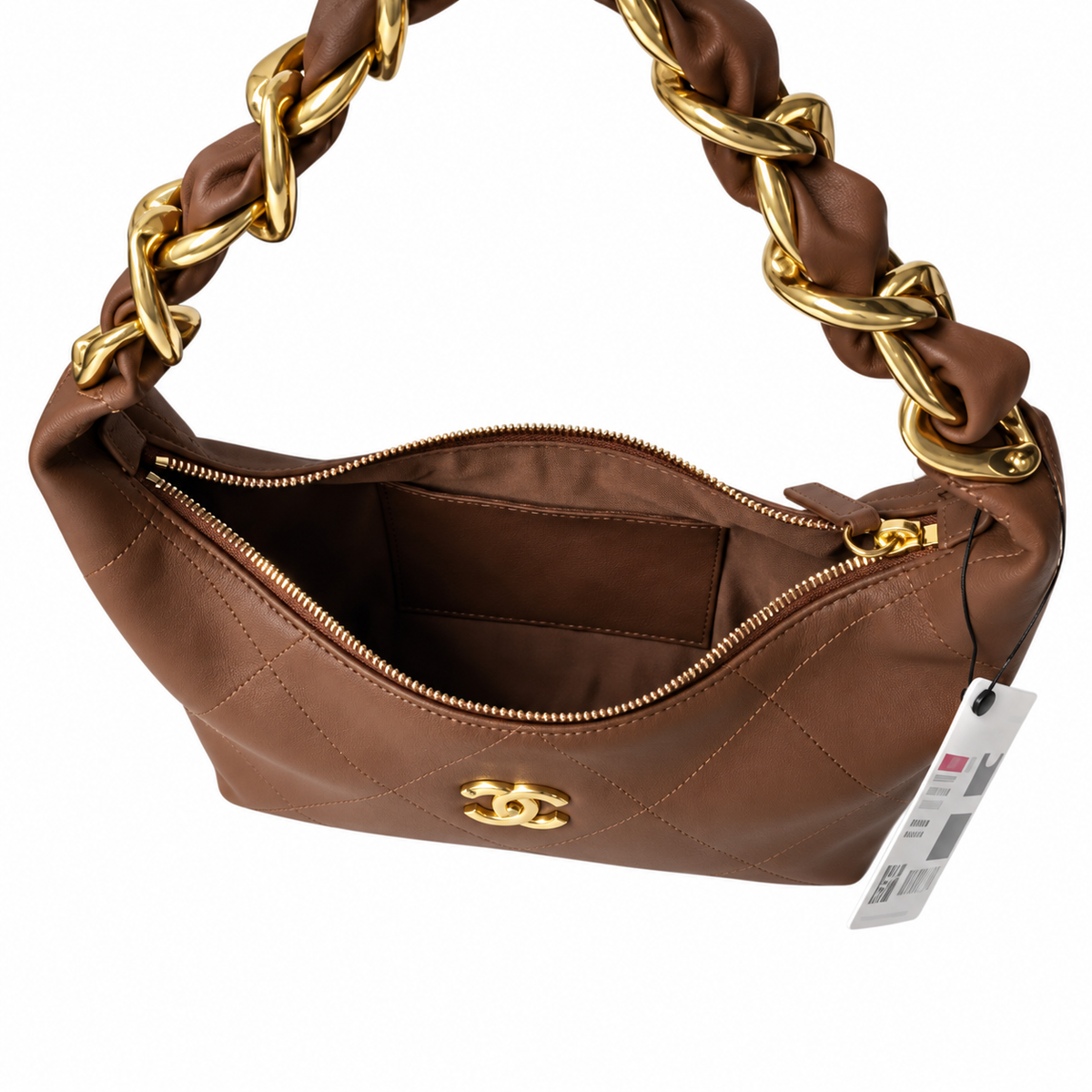 Chanel Brown Quilted Lambskin Large 19 Flap Bag