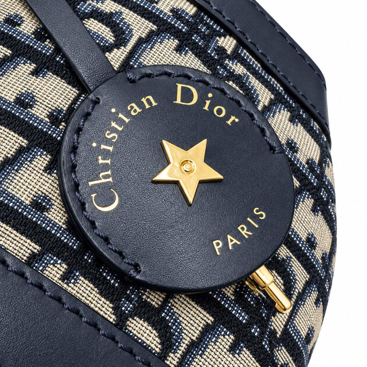 Dior Navy Oblique Jacquard Boston Bag