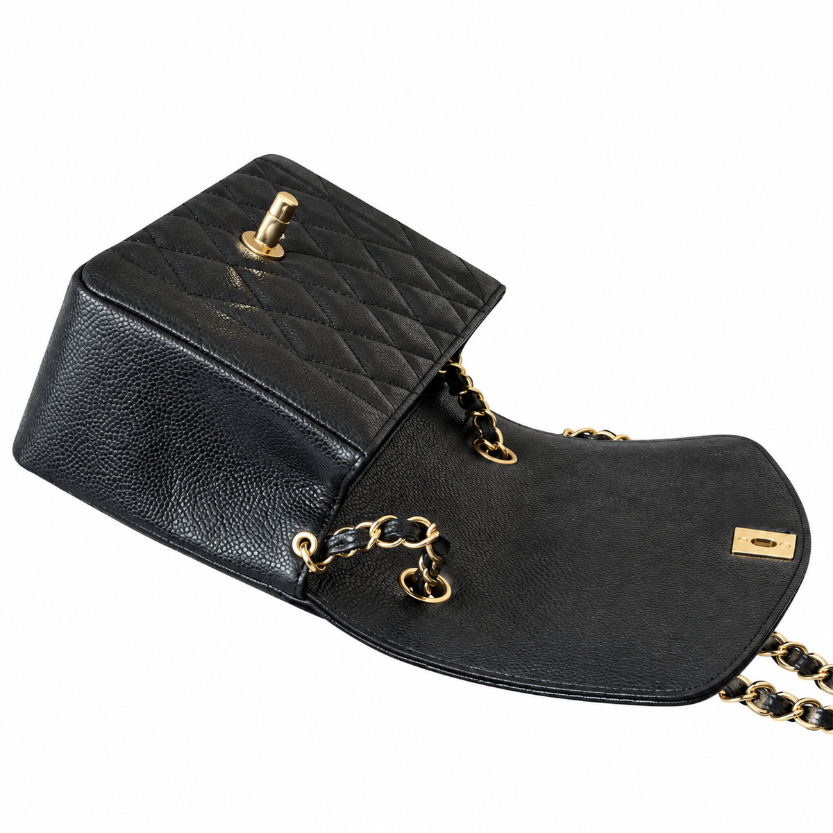 Chanel Black Caviar Quilted Classic Flap Bag
