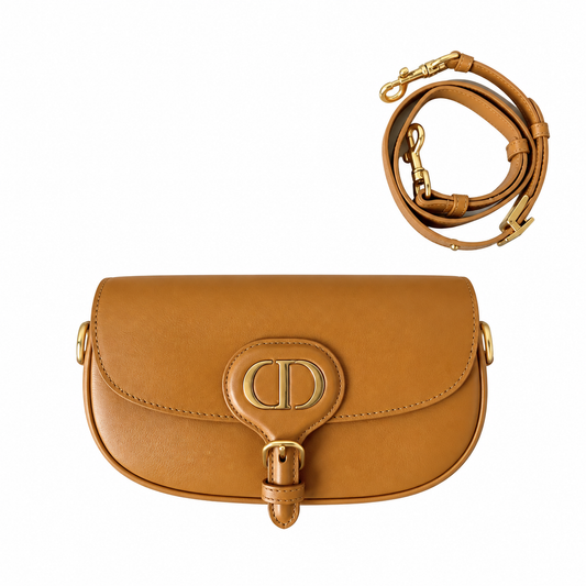 Dior Tan Leather Flap Saddle Bag