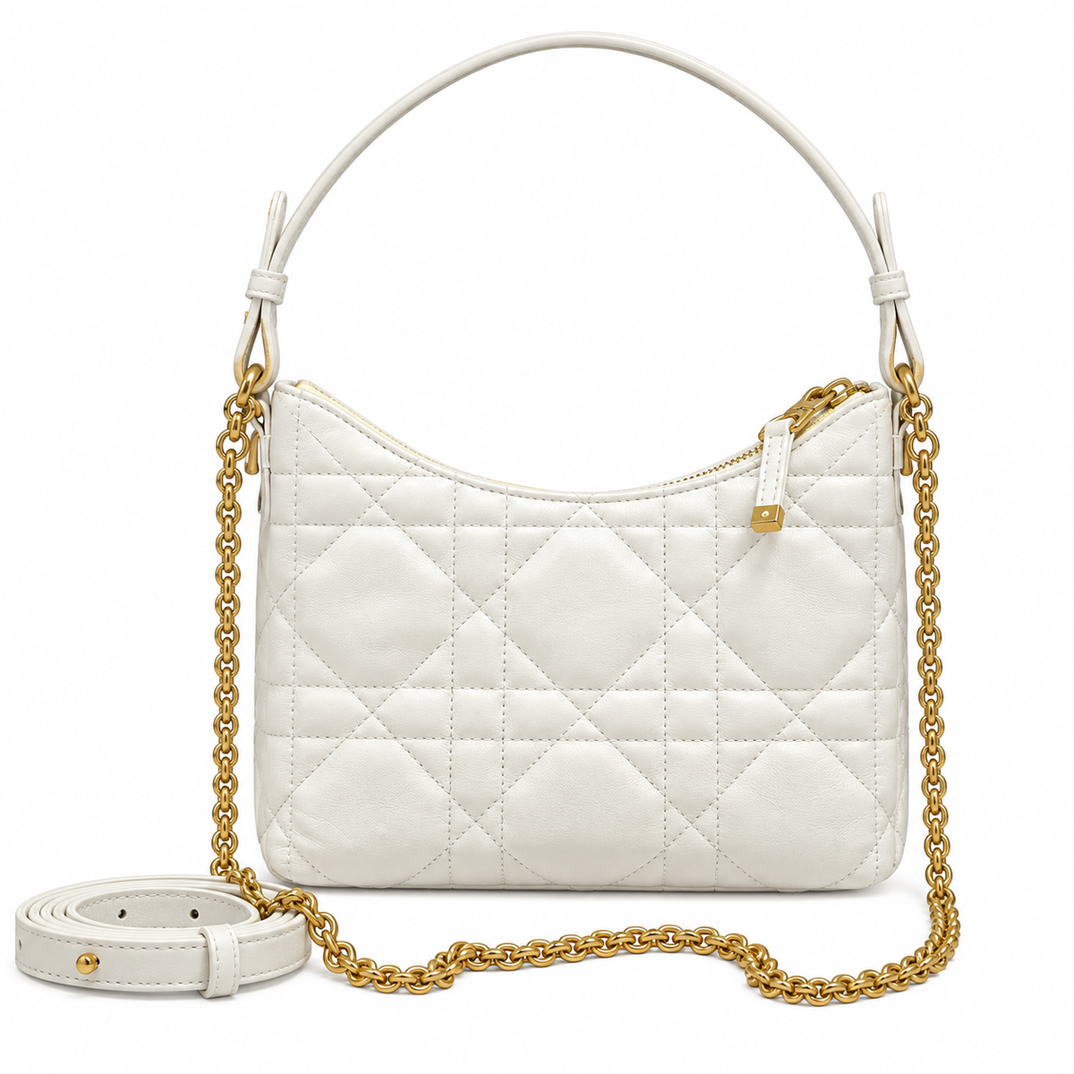 Dior Quilted Cannage Convertible Shoulder Bag with Top Handle